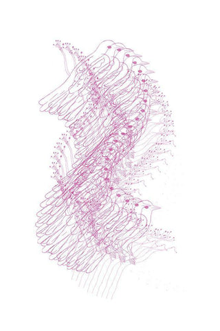 Abstract Birds II Black Ornate Wood Framed Art Print with Double Matting by Murdock, Ramona