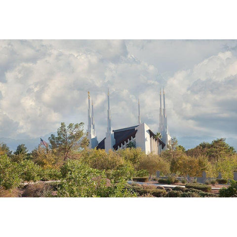 Las Vegas Temple Black Modern Wood Framed Art Print by Murdock, Ramona