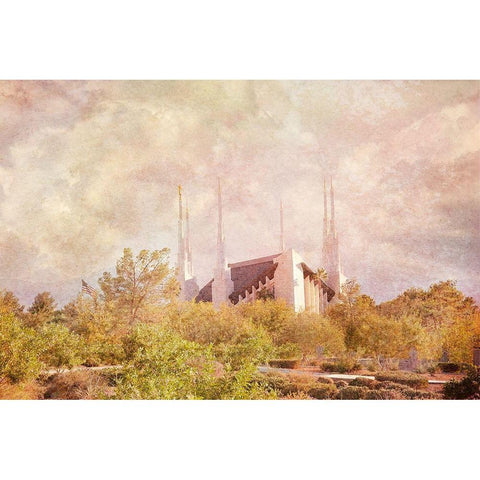 Las Vegas Temple II White Modern Wood Framed Art Print by Murdock, Ramona