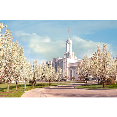 Mt. Timpanogas Temple Black Modern Wood Framed Art Print by Murdock, Ramona