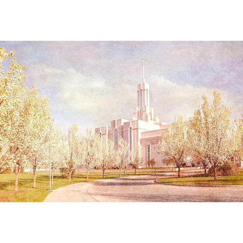 Mt. Timpanogas Temple II Black Modern Wood Framed Art Print by Murdock, Ramona