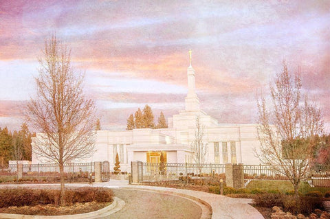 Spokane Temple II Black Ornate Wood Framed Art Print with Double Matting by Murdock, Ramona