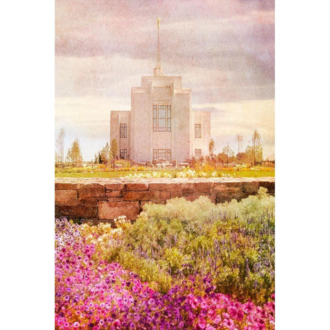 Twin Falls Temple II Black Modern Wood Framed Art Print by Murdock, Ramona