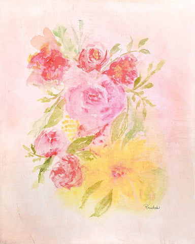 Blooms No. 1 White Modern Wood Framed Art Print with Double Matting by Murdock, Ramona