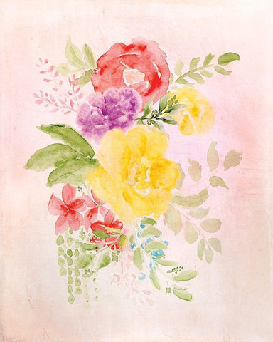 Blooms No. 2 Black Ornate Wood Framed Art Print with Double Matting by Murdock, Ramona