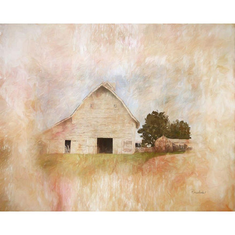 Family Barn White Modern Wood Framed Art Print by Murdock, Ramona