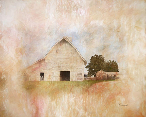 Family Barn White Modern Wood Framed Art Print with Double Matting by Murdock, Ramona