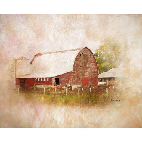 Sullys Barn White Modern Wood Framed Art Print by Murdock, Ramona