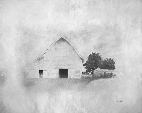 Family Barn II White Modern Wood Framed Art Print with Double Matting by Murdock, Ramona