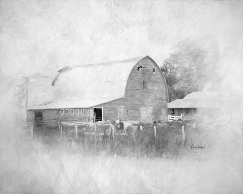 Sullys Barn II Black Ornate Wood Framed Art Print with Double Matting by Murdock, Ramona