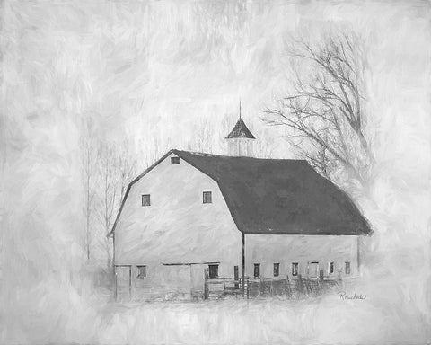 The White Barn II White Modern Wood Framed Art Print with Double Matting by Murdock, Ramona