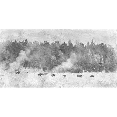 Winter Migration Black Modern Wood Framed Art Print with Double Matting by Murdock, Ramona