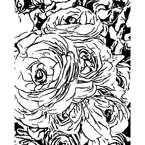 Roses No. 1 Gold Ornate Wood Framed Art Print with Double Matting by Murdock, Ramona