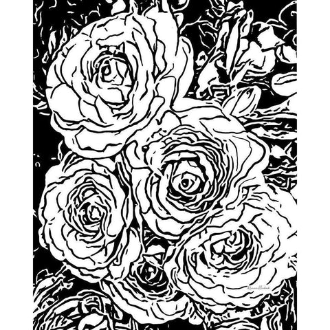 Roses No. 2 White Modern Wood Framed Art Print by Murdock, Ramona