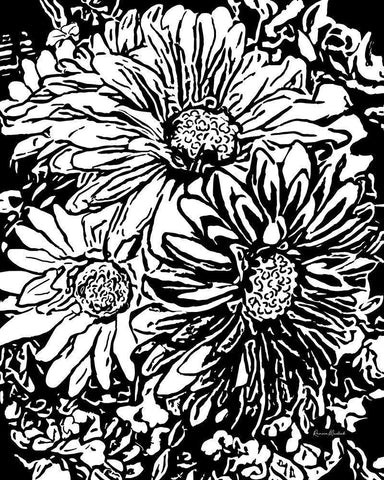 BW Floral No. 1 White Modern Wood Framed Art Print with Double Matting by Murdock, Ramona