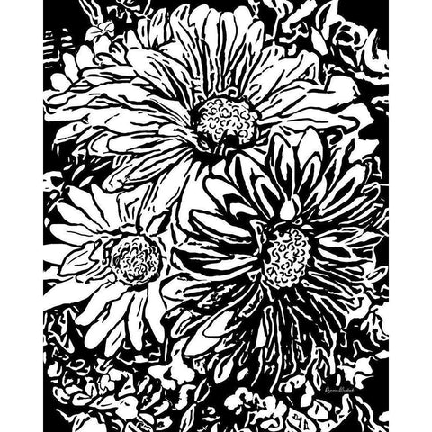 BW Floral No. 1 White Modern Wood Framed Art Print by Murdock, Ramona