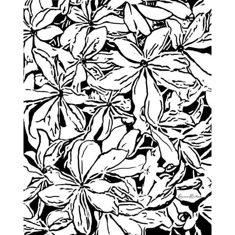 BW Floral No. 2 Gold Ornate Wood Framed Art Print with Double Matting by Murdock, Ramona