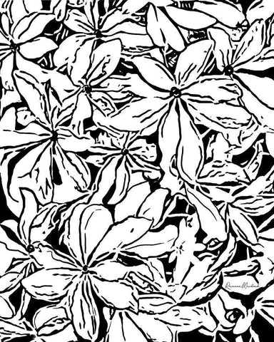 BW Floral No. 2 White Modern Wood Framed Art Print with Double Matting by Murdock, Ramona