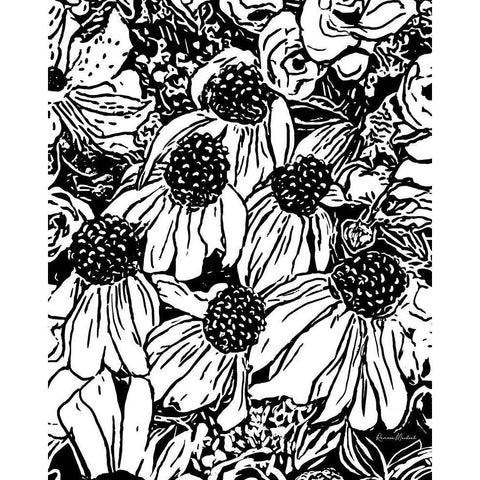 BW Floral No. 3 White Modern Wood Framed Art Print by Murdock, Ramona