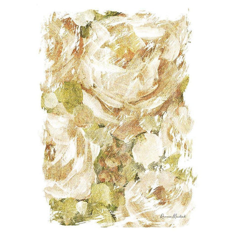 Golden Glitter Roses No. 2 White Modern Wood Framed Art Print by Murdock, Ramona