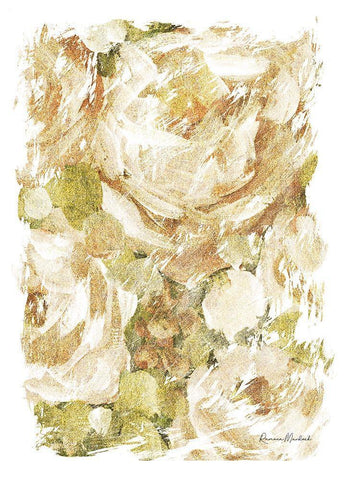 Golden Glitter Roses No. 2 White Modern Wood Framed Art Print with Double Matting by Murdock, Ramona