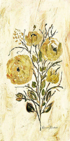 Golden Glitter Spray White Modern Wood Framed Art Print with Double Matting by Murdock, Ramona