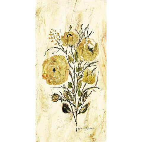 Golden Glitter Spray White Modern Wood Framed Art Print by Murdock, Ramona