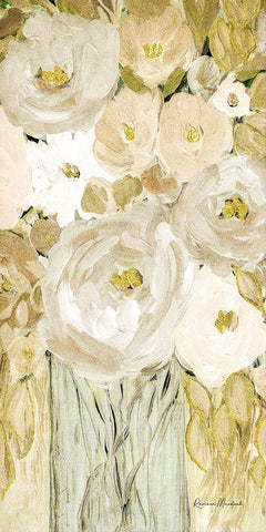 Golden Glitter Vase No. 1 White Modern Wood Framed Art Print with Double Matting by Murdock, Ramona