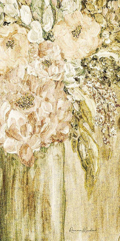 Golden Glitter Vase No. 2 Black Ornate Wood Framed Art Print with Double Matting by Murdock, Ramona