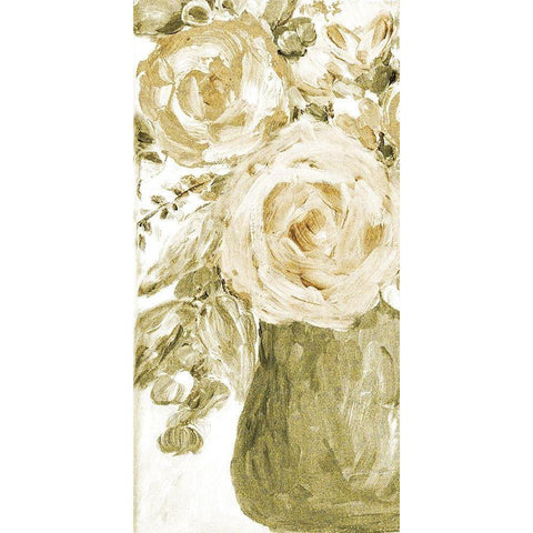 Golden Glitter Vase No. 3 White Modern Wood Framed Art Print by Murdock, Ramona