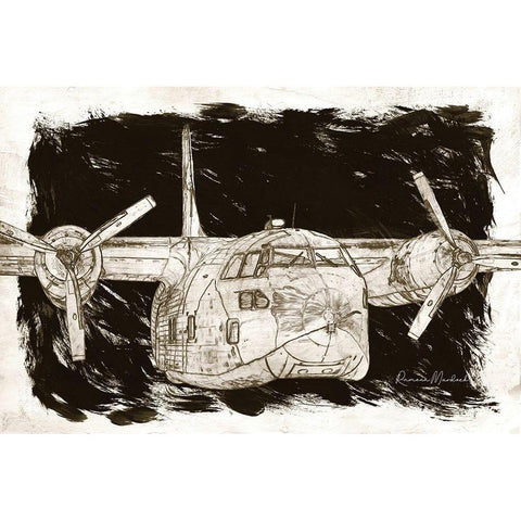 Flying Cargo Black Modern Wood Framed Art Print with Double Matting by Murdock, Ramona