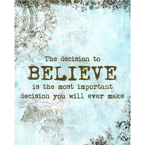 Choose to Believe White Modern Wood Framed Art Print by Murdock, Ramona