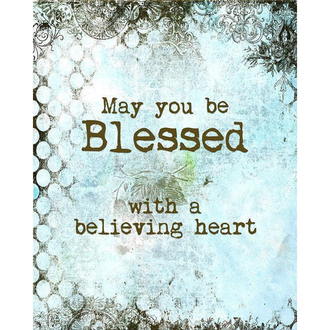 Believing Heart Blessing White Modern Wood Framed Art Print by Murdock, Ramona