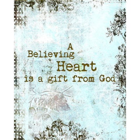 A Believing Heart Gold Ornate Wood Framed Art Print with Double Matting by Murdock, Ramona