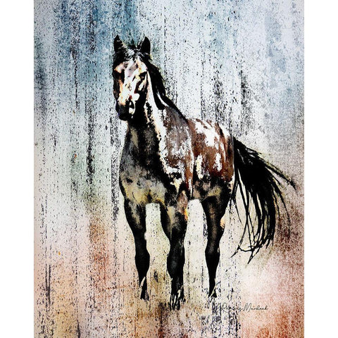 The Mustang King White Modern Wood Framed Art Print by Murdock, Ramona