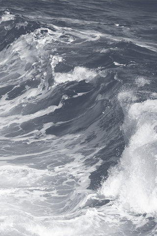 Ocean Wave No. 3 White Modern Wood Framed Art Print with Double Matting by Murdock, Ramona