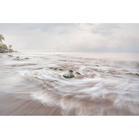 Morning Waves White Modern Wood Framed Art Print by Murdock, Ramona