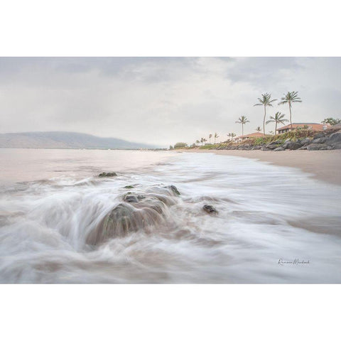 Early Morning Beach Black Modern Wood Framed Art Print by Murdock, Ramona