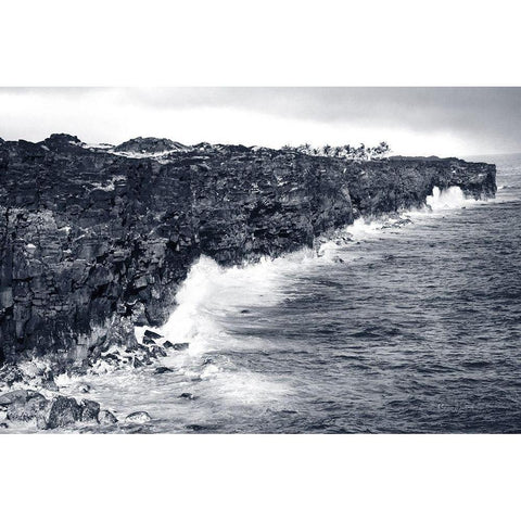 Indigo Coastline Black Modern Wood Framed Art Print with Double Matting by Murdock, Ramona