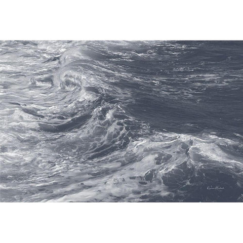 Indigo Wave II White Modern Wood Framed Art Print by Murdock, Ramona