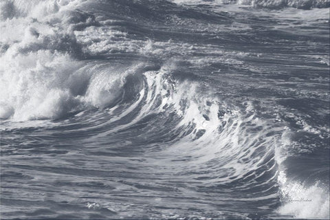 Indigo Wave III White Modern Wood Framed Art Print with Double Matting by Murdock, Ramona