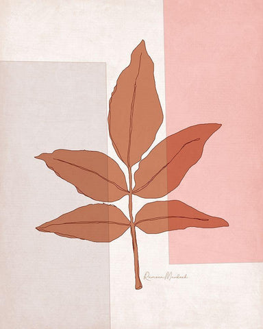 Leaf Set I White Modern Wood Framed Art Print with Double Matting by Murdock, Ramona