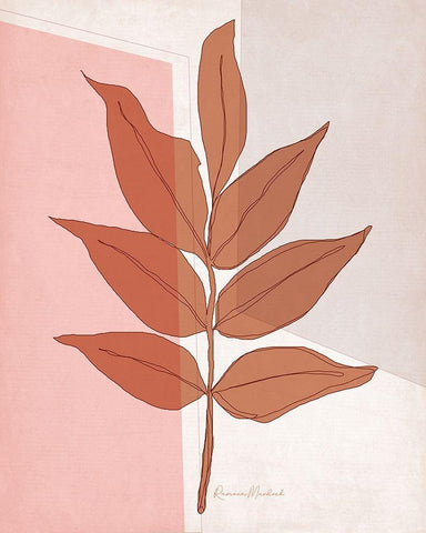 Leaf Set II White Modern Wood Framed Art Print with Double Matting by Murdock, Ramona