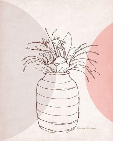 Spotlight on Vase II White Modern Wood Framed Art Print with Double Matting by Murdock, Ramona