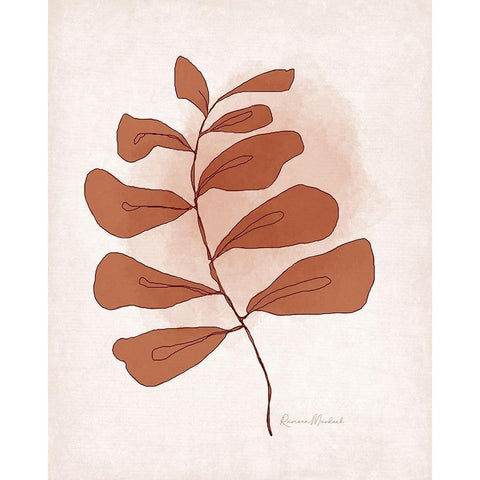 Abstract Twig I Black Modern Wood Framed Art Print with Double Matting by Murdock, Ramona