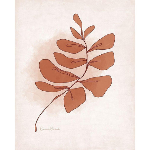 Abstract Twig II Black Modern Wood Framed Art Print with Double Matting by Murdock, Ramona