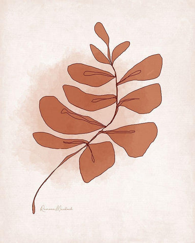 Abstract Twig II White Modern Wood Framed Art Print with Double Matting by Murdock, Ramona