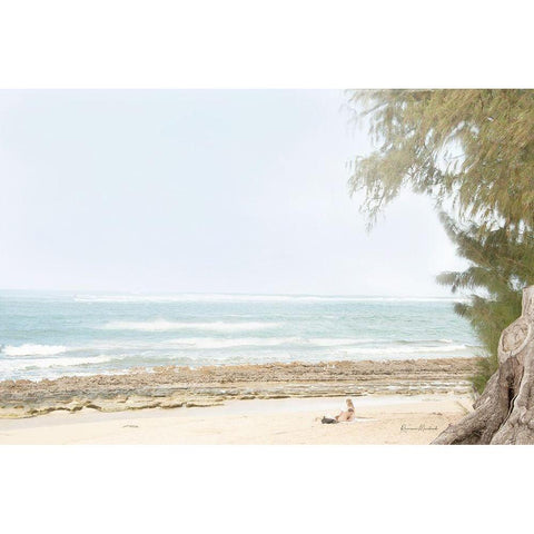 Day at the Beach I White Modern Wood Framed Art Print by Murdock, Ramona