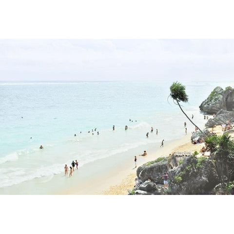 Tulum Beach II Black Modern Wood Framed Art Print with Double Matting by Murdock, Ramona