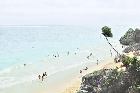 Tulum Beach II White Modern Wood Framed Art Print with Double Matting by Murdock, Ramona